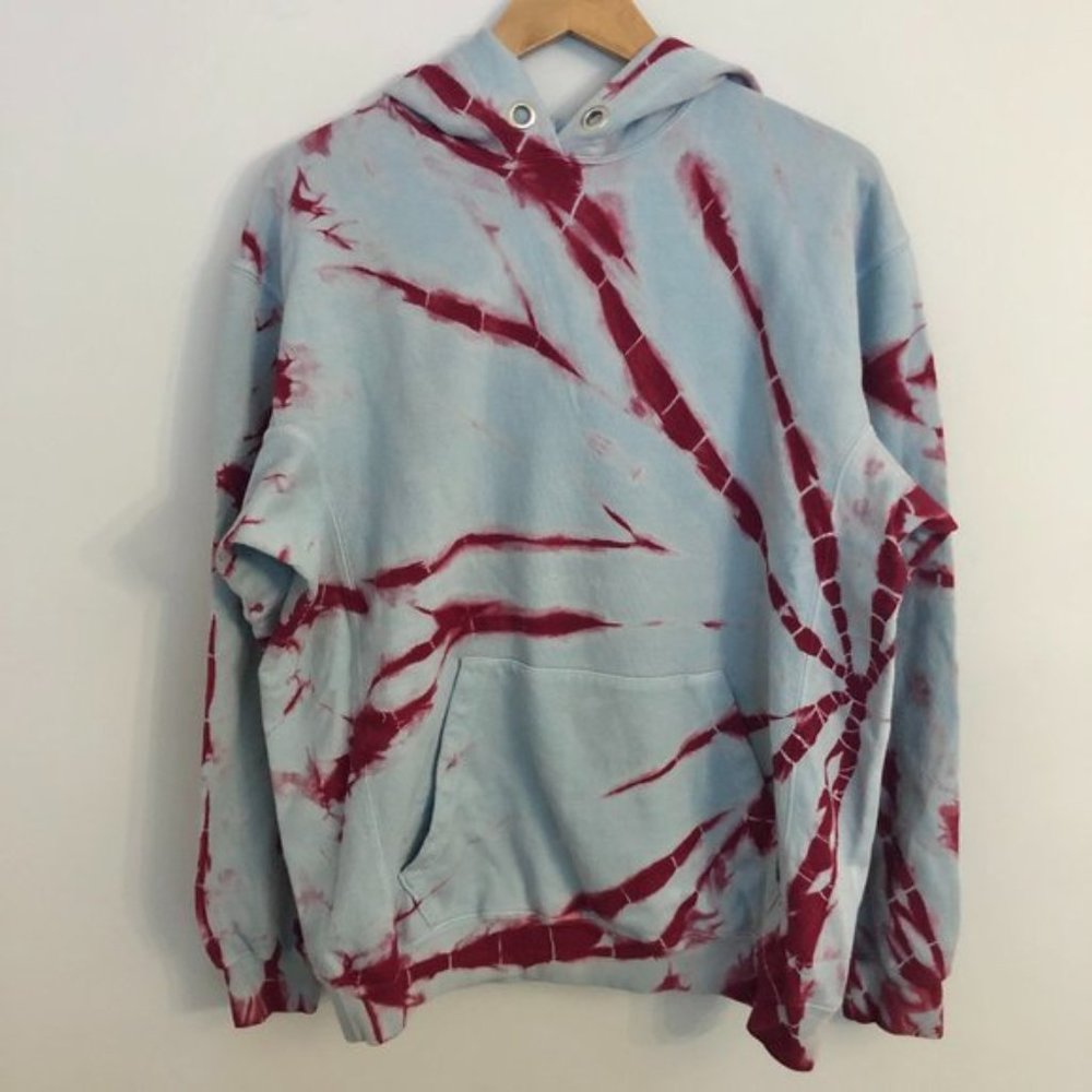 Proenza Schouler White Label Tie Dye Hoodie - NWOT - Baby Blue / Red